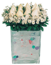  Antalya Asya ieki maazas  7 adet beyaz gl cam yada mika vazo tanzim