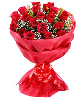 21 adet kırmızı gülden modern buket  Antalya Asya çiçek gönderme 