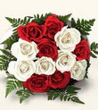  Antalya Asya çiçek , çiçekçi , çiçekçilik  10 adet kirmizi beyaz güller - anneler günü için ideal seçimdir -