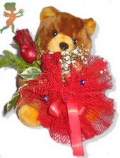 oyuncak ayi ve gül tanzim  Antalya Asya çiçekçiler 