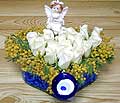 9 adet beyaz gül oyuncak  Antalya Asya internetten çiçek siparişi 