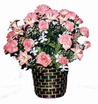 yapay karisik çiçek sepeti  Antalya Asya çiçek online çiçek siparişi 