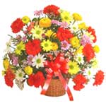 karisik renkli çiçek sepet   Antalya Asya çiçek gönderme sitemiz güvenlidir 