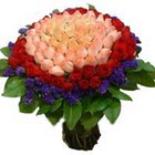 71 adet renkli gül buketi   Antalya Asya ucuz çiçek gönder 