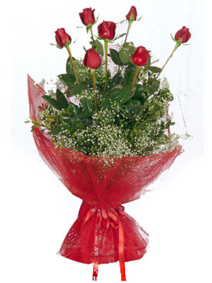  Antalya Asya çiçek servisi , çiçekçi adresleri  7 adet gülden buket görsel sik sadelik