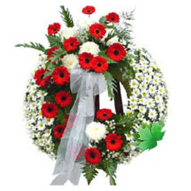 Cenaze çelengi cenaze çiçek modeli  Antalya Asya uluslararası çiçek gönderme 