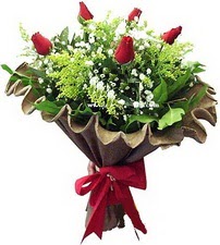  Antalya Asya online çiçek gönderme sipariş  5 adet kirmizi gül buketi demeti