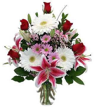  Antalya Asya çiçek mağazası , çiçekçi adresleri  1 dal kazablanka 5 gül ve kırçiçeği vazosu