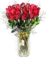 27 adet vazo içerisinde kırmızı gül  Antalya Asya Melisa İnternetten çiçek siparişi 