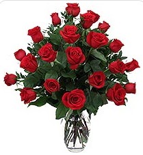  Antalya Asya çiçek siparişi sitesi  24 adet kırmızı gülden vazo tanzimi