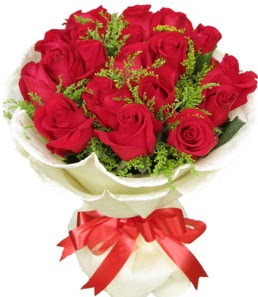 19 adet kırmızı gülden buket tanzimi  Antalya Asya çiçek servisi , çiçekçi adresleri 