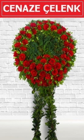 Kırmızı Çelenk Cenaze çiçeği  Antalya Asya Melisa İnternetten çiçek siparişi 