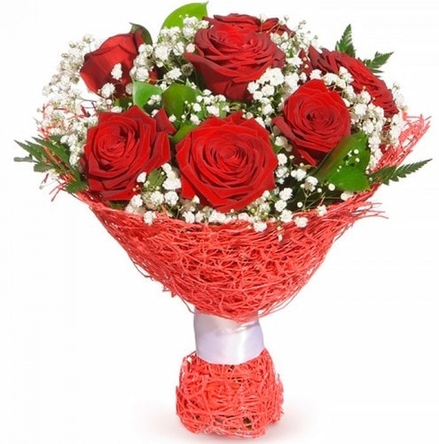 7 adet kırmızı gül buketi  Antalya Asya çiçekçiler 